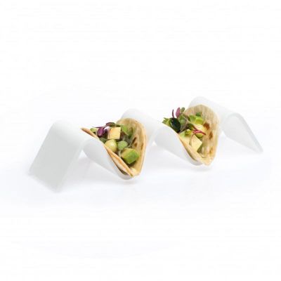 100% Chef Akrilik 2'li Taco Sunum Tabağı, 21x6x4.5 cm - 1