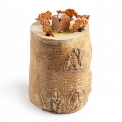 100% Chef Alçak Ağaç Dalı Porselen Sunum Tabağı, 10x13 cm - Thumbnail