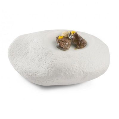 100% Chef Big Rock Porselen Sunum Tabağı, 22x19x8 cm - 2