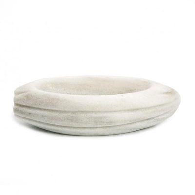 100% Chef Cacao Bean Kayık Mermer Sunum Tabağı, 21x8x6 cm, Beyaz - 1