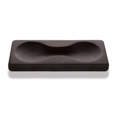 100% Chef Double Lagoon Mermer Sunum Tabağı, 18x14 cm, Siyah - 1