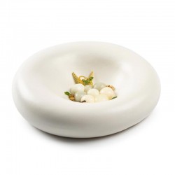 100% Chef Dune Porselen Sunum Tabağı, 23x7 cm, Beyaz - Thumbnail