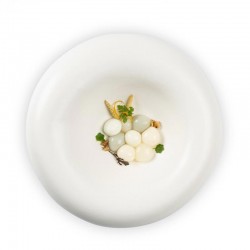 100% Chef Dune Porselen Sunum Tabağı, 27x7 cm, Beyaz - Thumbnail