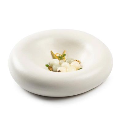 100% Chef Dune Porselen Sunum Tabağı, Mat, 23x7 cm, Beyaz - 2