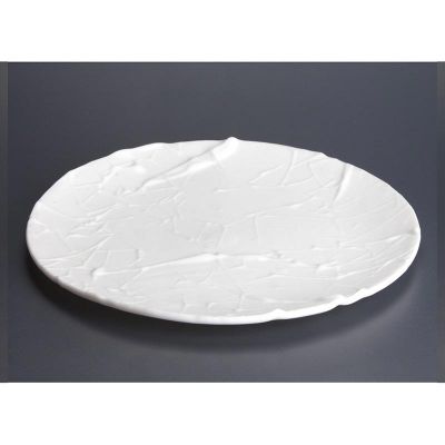 100% Chef Erimiş Cam Sunum Tabağı, 27 cm, Beyaz - 1