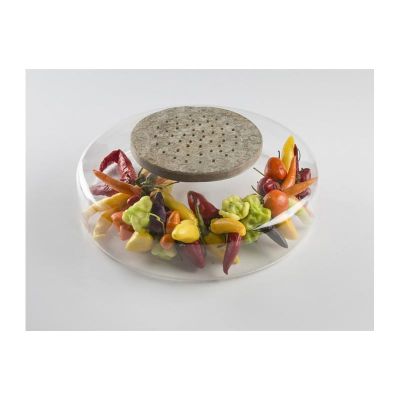 100% Chef Galaxy Advance Mermer Sunum Tabağı, Delikli, 17cm - 2
