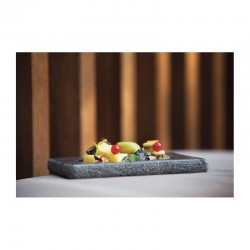 100% Chef Granit Sunum Tabağı, 20x15 cm - Thumbnail