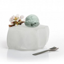 100% Chef Iceberg Cam Sunum Tabağı, 12x4 cm - Thumbnail