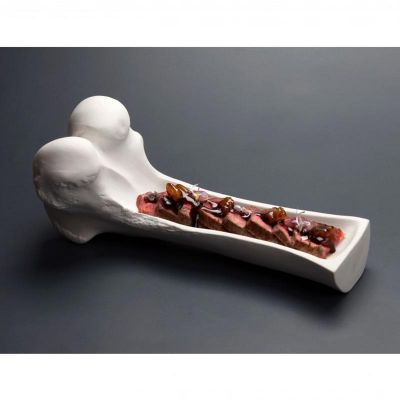 100% Chef Kemik Porselen Sunum Tabağı, 25x10x10 cm - 1