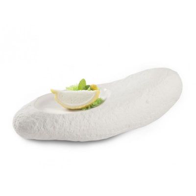 100% Chef Long Rock Porselen Sunum Tabağı, 32x15x10 cm - 2