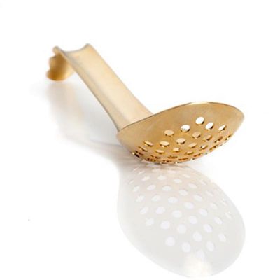 100% Chef Lotus Delikli Servis Kaşığı, 16 cm, Altın - 1