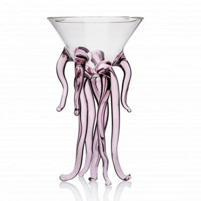 100% Chef Medusa Ayaklı Cam Kupa, 100 ml, Pembe - 1