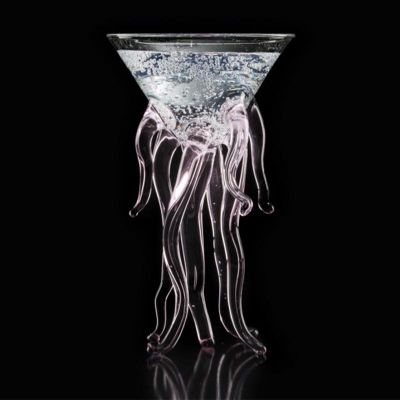 100% Chef Medusa Ayaklı Cam Kupa, 100 ml, Pembe - 2
