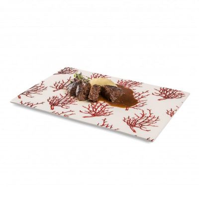 100% Chef Mercan Baskılı Porselen Sunum Tabağı, 30x21 cm - 2