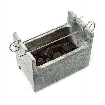 100% Chef Mermer Barbekü Izgara, Kömürlü, 20x13x15 cm - 2