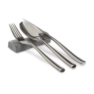 100% Chef Mermer Oymalı Çatal Bıçak Tutucusu, 12x4, 4 Adet - 3