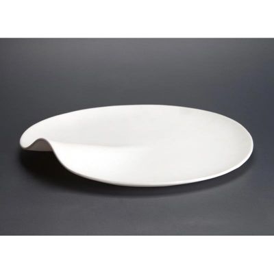 100% Chef Opal Cam Sunum Tabağı, 27 cm, Beyaz - 1