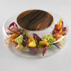 100% Chef Advance Стеклянная презентационная тарелка, 17 см, коричневая, 3 штуки - 2