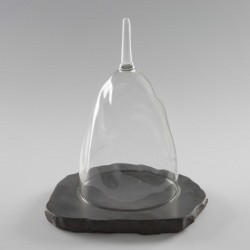 100% Chef Apicius Rustic Marble Presentation Plate, Black - 100% Chef