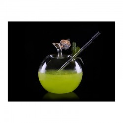 100% Chef Apple Glass Cocktail Glass with Straw, 250 ml - 100% Chef (1)