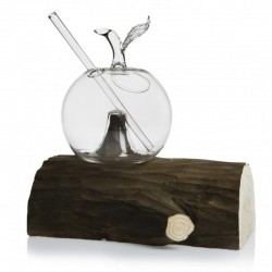 100% Chef Apple Glass Cup with Wooden Body, 250 ml - 100% Chef