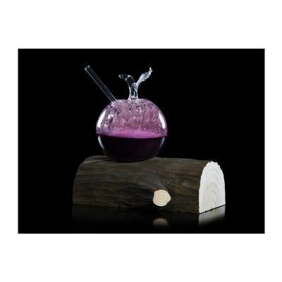 100% Chef Apple Glass Cup with Wooden Body, 250 ml - 100% Chef