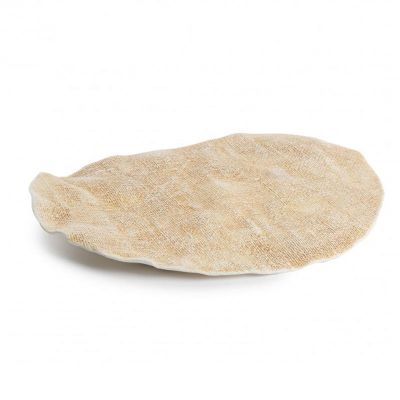 100% Chef Burlap Porcelain Presentation Plate, 22x18 cm, 3 Pieces - 100% Chef