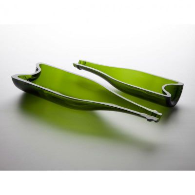 100% Chef Champagne Bottle Glass Presentation Plate, 250 ml, 6 Pieces - 100% Chef