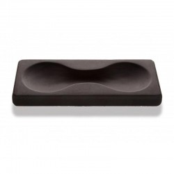 100% Chef Double Lagoon Marble Presentation Plate, 18x14 cm, Black - 100% Chef