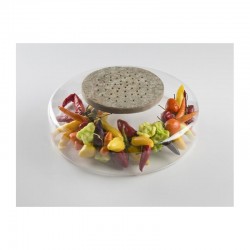 100% Chef Galaxy Advance Marble Presentation Plate, Perforated, 17cm - 2