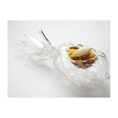 100% Chef وعاء زجاجي لتقديم الأناناس، 31 × 9 سم، 60 مل - 100% Chef