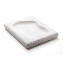 100% Chef Lagoon Marble Presentation Plate, 18x14 cm, White - 1