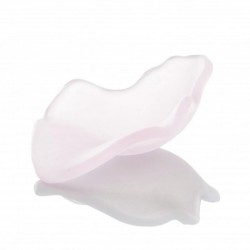 100% Chef Leaf Glass Presentation Spoon and Plate, 6 Pieces, Pink - 1