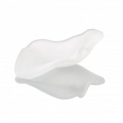 100% Chef Leaf Glass Presentation Spoon and Plate, 6 Pieces, White - 100% Chef