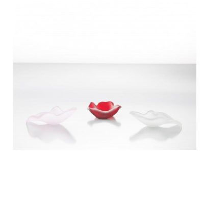 100% Chef Leaf Glass Presentation Spoon and Plate, 6 Pieces, White - 100% Chef