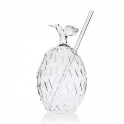 100% Chef Mango Glass Cocktail Glass with Straw, 500 ml - 100% Chef