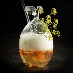 100% Chef Mango Glass Cocktail Glass with Straw, 500 ml - 100% Chef (1)