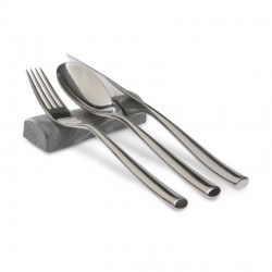 100% Chef Marble Carved Cutlery Holder, 12x4, 4 Pieces - 3