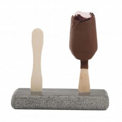 100% Chef Marble Ice Cream Presentation Plate, 14x7 cm - 100% Chef