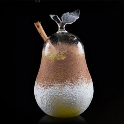 100% Chef Pear Glass Cocktail Glass with Straw, 500 ml - 100% Chef (1)