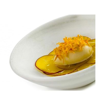 100% Chef وعاء تقديم رخام ريفي رخامي، 25 × 5 سم - 100% Chef