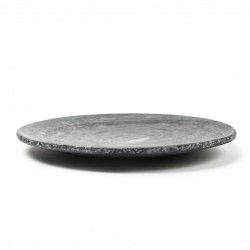 100% Chef Rustic Rim Marble Presentation Plate, 25 cm, Black - 1