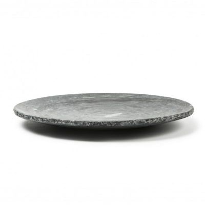 100% Chef Rustic Rim Marble Presentation Plate, 25 cm, Black - 100% Chef