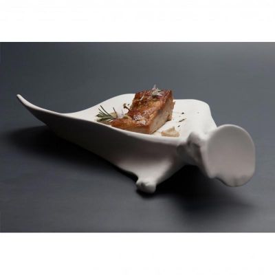 100% Chef صحن تقديم شفرة الكتف من البورسلين، 33 × 20 × 6 سم - 100% Chef