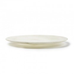 100% Chef Smooth Rim Marble Presentation Plate, 30 cm, White - 1