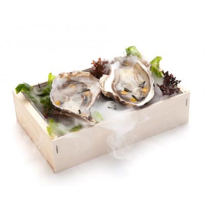 100% Chef صندوق تقديم المأكولات البحرية الخشبي، 21 × 13 × 5 سم، 8 قطع - 100% Chef