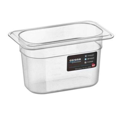 Bora Plastik GN 1/9-100 mm Gastronorm Küvet, 900 ml - 1