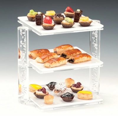 Zicco ZCP-731 Melamin Tepsili Teşhir Standı, 3 Katlı, 25x34x29 cm - 1