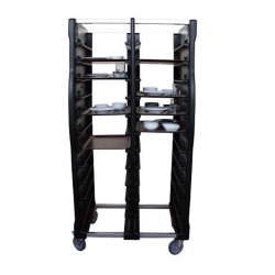 Tribeca Tepsi Taşıma Arabası, 37x53 cm Servis Tepsisi İçin, Çiftli, 870x690x1760 mm, Siyah - Tribeca