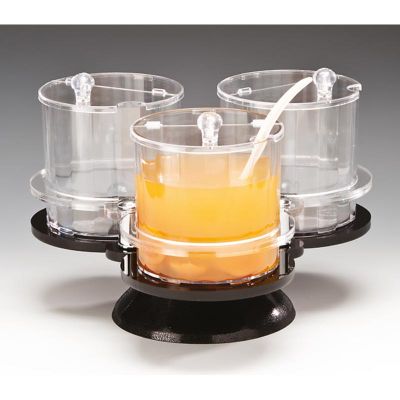 Zicco ZCP-210 Döner Polikarbon Sosluk Reçellik Standı, 3'lü, 36x36x23 cm - 1